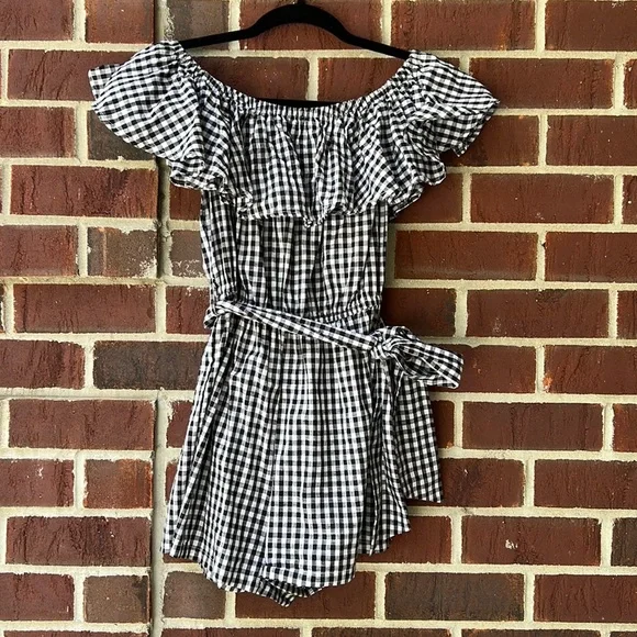 Promesa Pants Jumpsuits Promesa Black And White Checked Off